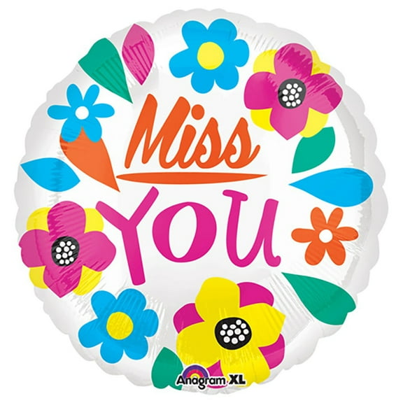 21 inch Miss You Foil Mylar Balloon - Party Supplies Decorations