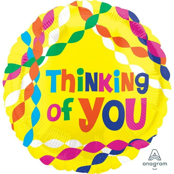 21 inch Thinking Of You Colorblast Foil Mylar Balloon - Party Supplies Decorations
