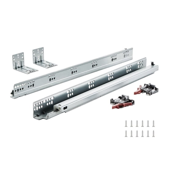 21 inch drawer bottom mount slides 6 pack, heavy duty full extension, soft close, 100 lbs capacity