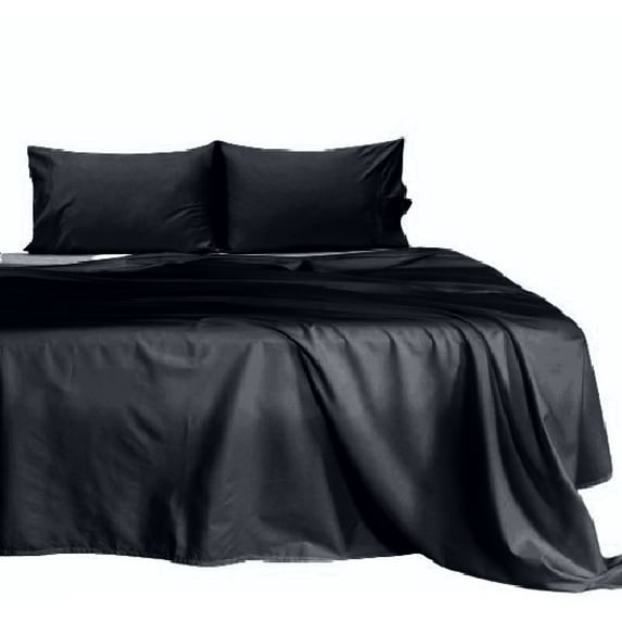 21 inches Extra Deep Pocket Bed Sheet Set - 750 Thread-Count - Pure Premium Cotton Sateen Finish - Fade, Stain Resistant Ultra Soft - 4 Piece (Full, Navy Blue) by The Great American Store