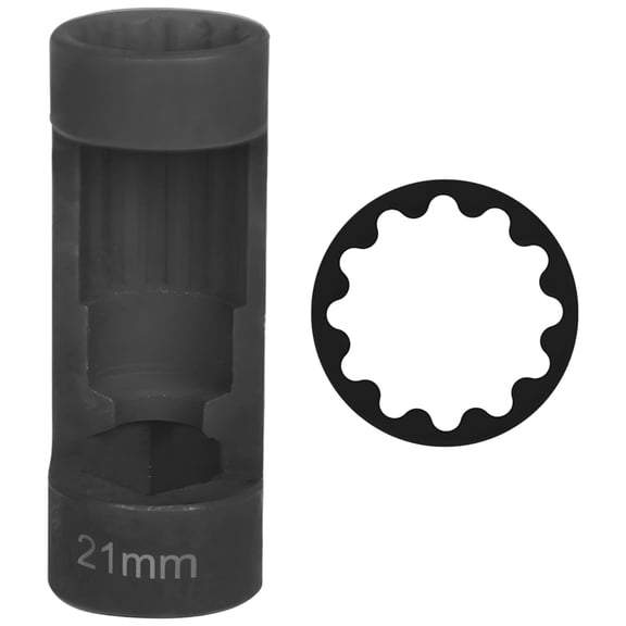 21 mm Suspension Strut Socket Tool, 12-Point 1/2 Inches Drive Strut Nut Remover Compatible with Porsche Macan, Steel Socket for Easy Shock Absorber Removal, Automotive Repair Tool