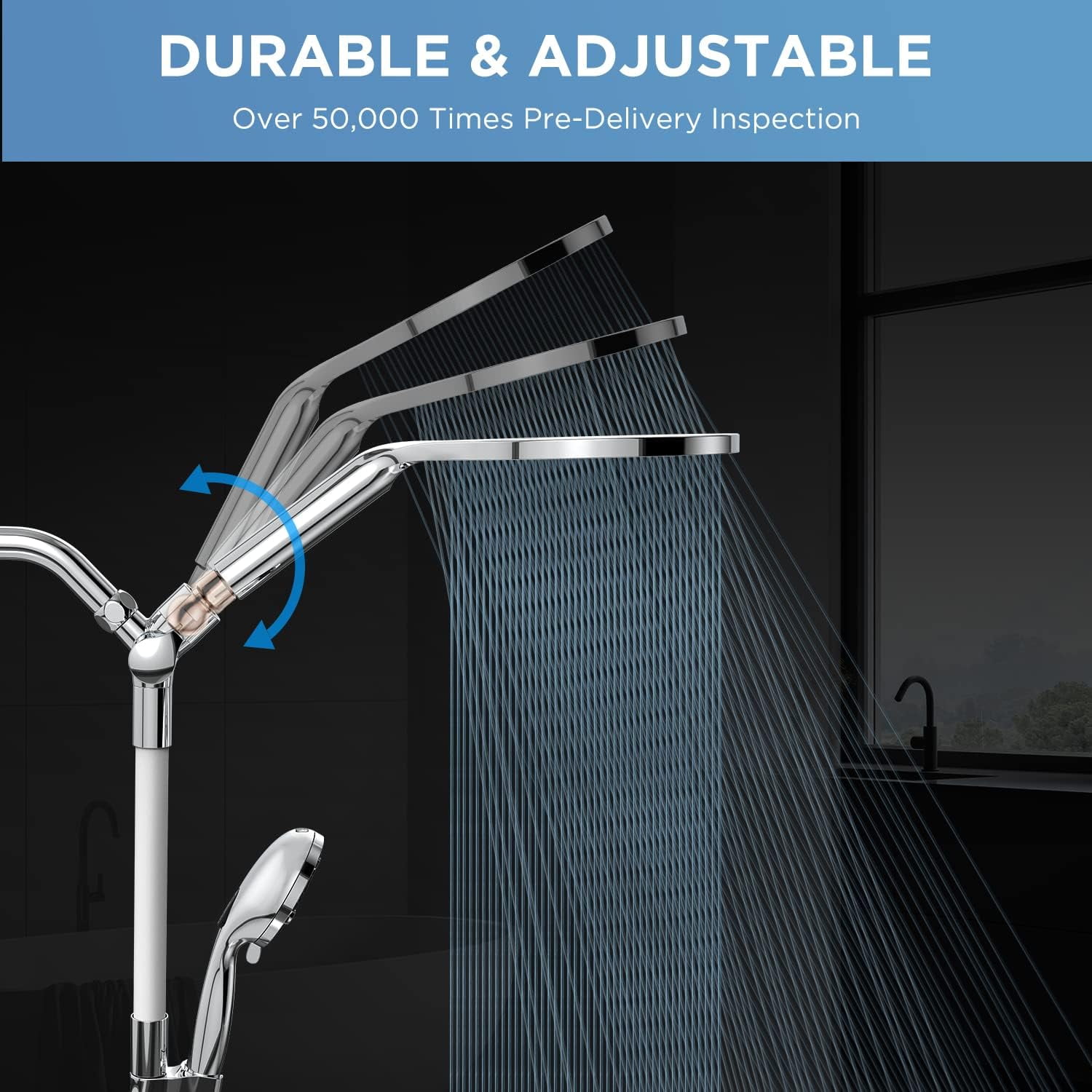 21mode Dual Handheld Shower Head Combo, Upgraded 2in1 Rain Shower