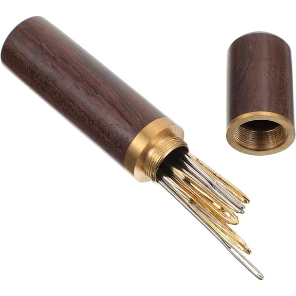 21 pcs Storage Large Hand Large- Leather Knitting Eye Tools Stitching Craft for Yarn DIY Sewing Needles Stainless Steel Wooden with Case Thread Projects Embroidery Quilt Needle