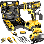 21 volt household multifunctional cordless drill set, equipped with large capacity battery and fast charger, including drill bit and toolbox optional