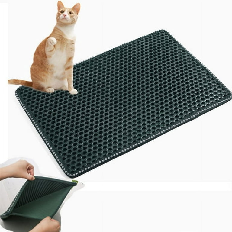 Double Silicone Cat Litter Box Mat Double Layer Waterproof Cat Mat