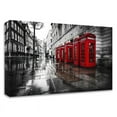 thumbnail image 1 of 21 x 14 London Phones by Vladimir Kostka - Wall Art Print on Canvas Fabric White, 1 of 3