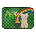 thumbnail image 1 of 21 x 14 in. Longhaired Cream Chihuahua Saint Patricks Day Dish Drying Mat, 1 of 1