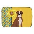 thumbnail image 1 of 21 x 14 in. Summer Sunflowers Natural Eared Red Fawn Boxer Dish Drying Mat, 1 of 1
