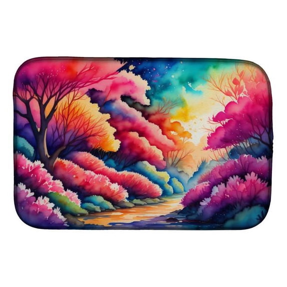 21 x 14 in. Unisex Azaleas in Color Dish Drying Mat