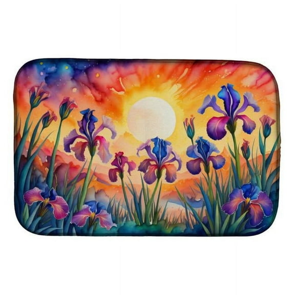 21 x 14 in. Unisex Iris in Color Dish Drying Mat