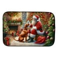 thumbnail image 1 of 21 x 14 in. Unisex Vizsla & Santa Claus Dish Drying Mat, 1 of 1