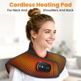 thumbnail image 1 of 21"x 20"Cordless Neck and Shoulder Heating Pad Wrap,Rechargeable Electric Heating Pad for Neck and Shoulders with 4000mAh Battery,9 Heat Levels & Timer,Portable Heated Neck Wrap for Home,Office, 1 of 9
