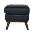 thumbnail image 1 of 21 x 22 x 25 in. Navy Blue Genuine Leather & Brown Ottoman, 1 of 1