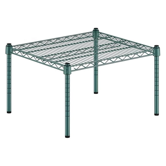 21" x 24" x 14" Green Epoxy Wire Storage Shelf, Dunnage Rack, 1 Tier Small Shelf