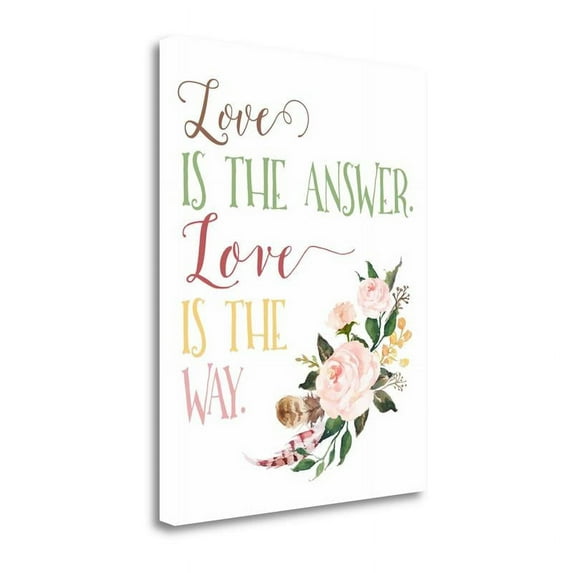21" x 26" Love Is The Answer By Tara Moss - Print on Canvas Fabric Multi-Color
