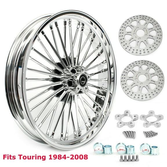 21 x 3.5 Fat Spoke Front Wheel Rotors Discs For Harley Touring Electra Glide Classic FLHTC 1984-2008 Heritage Softail FLSTC FLSTN Road Glide FLTR Road King FLHR Deluxe FLSTN Slim FLS FXST FXSTD