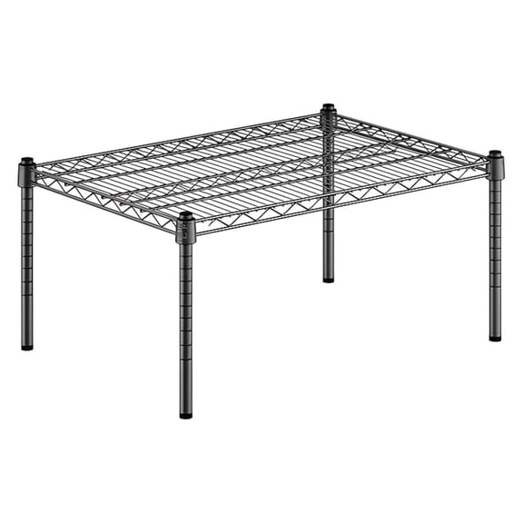21" x 30" x 14" Black Epoxy Wire Storage Shelf, Dunnage Rack, 1 Tier Small Shelf