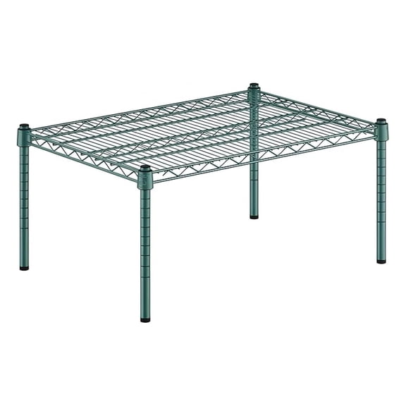 21" x 30" x 14" Green Epoxy Wire Storage Shelf, Dunnage Rack, 1 Tier Small Shelf