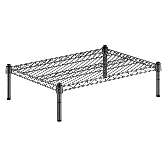 21" x 30" x 8" Black Epoxy Wire Storage Shelf, Dunnage Rack, 1 Tier Small Shelf