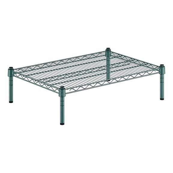 21" x 30" x 8" Green Epoxy Wire Storage Shelf, Dunnage Rack, 1 Tier Small Shelf