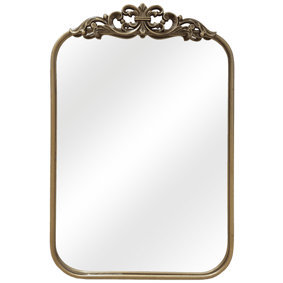21 x 34" Bronze Metal Frame Crown Mirror