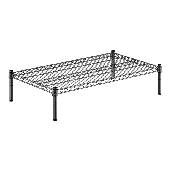 21" x 36" x 8" Black Epoxy Wire Storage Shelf, Dunnage Rack, 1 Tier Small Shelf
