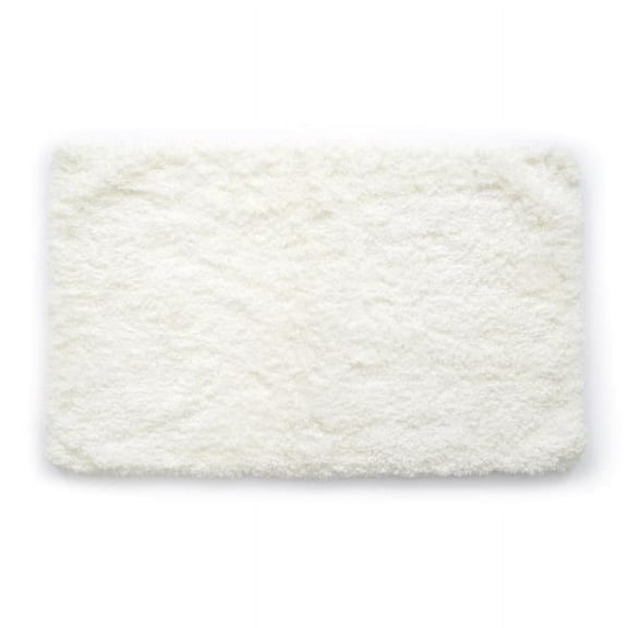 21 x 4 in. Ultra Plush Polyester Shaggy Bath Mat - White