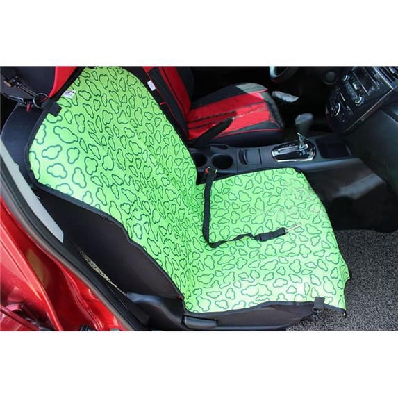 21 x 41 in. Cloud Print Waterproof Solid Color Single Seat Dog Car Seat Cover, Green