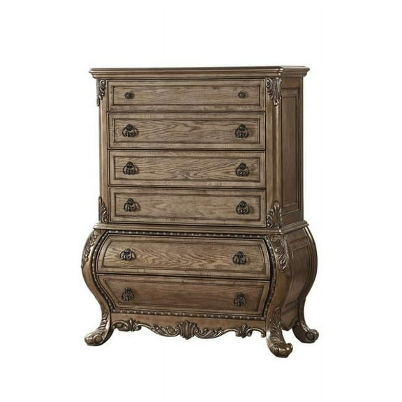 21 x 42 x 57 in. Vintage Oak Wood Chest