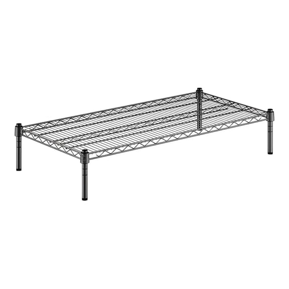 21" x 42" x 8" Black Epoxy Wire Storage Shelf, Dunnage Rack, 1 Tier Small Shelf