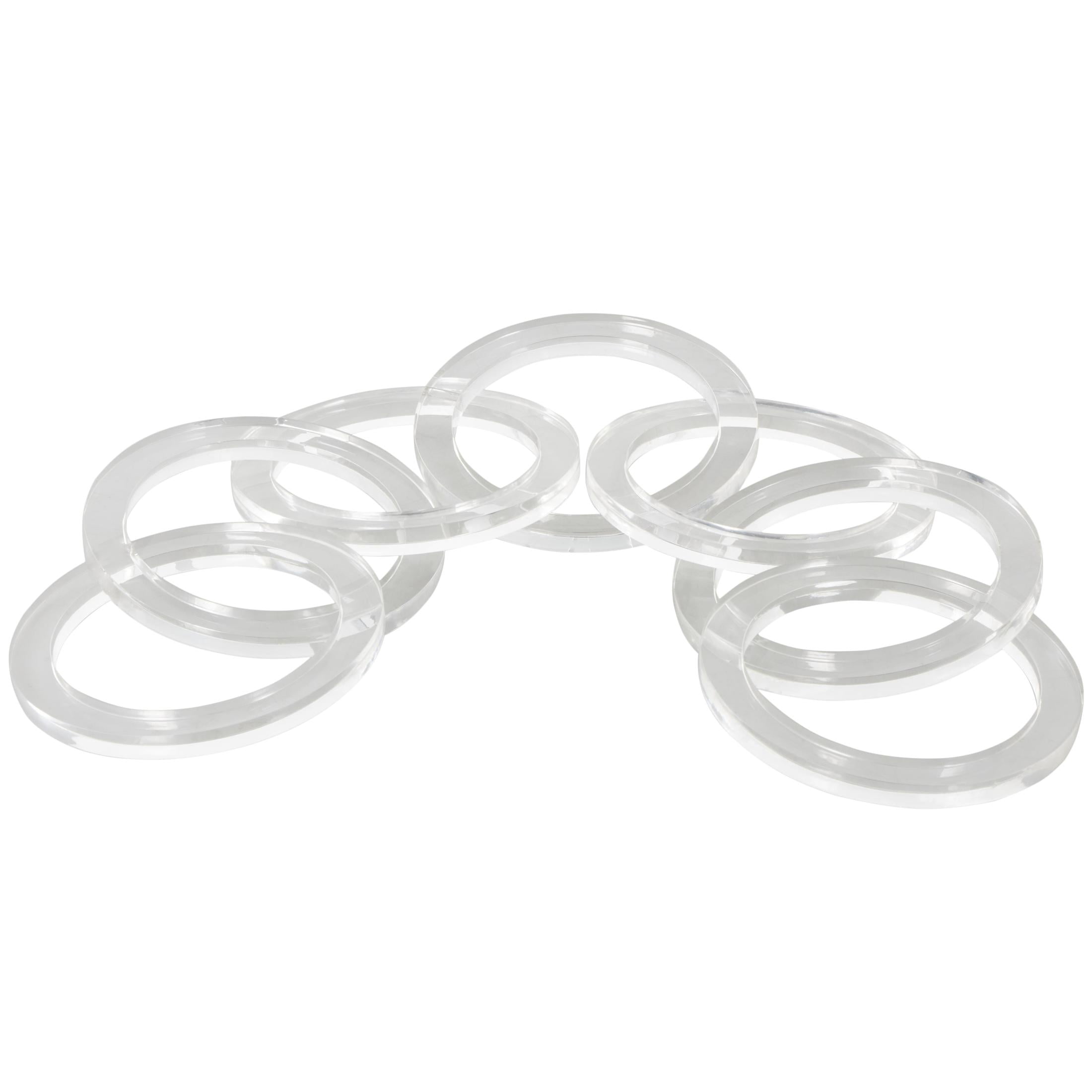 21" x 5" Clear Acrylic Plastic Circular 7 Link Chain Sculpture, by DecMode