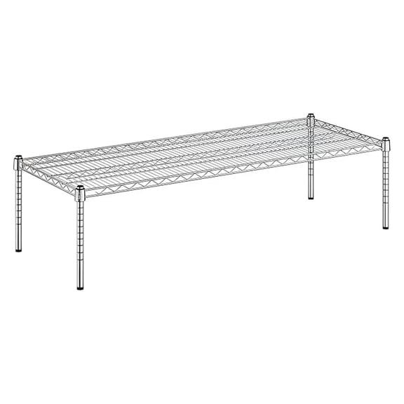 21" x 54" x 14" Wire Storage Shelf, Dunnage Rack, 1 Tier Small Shelf