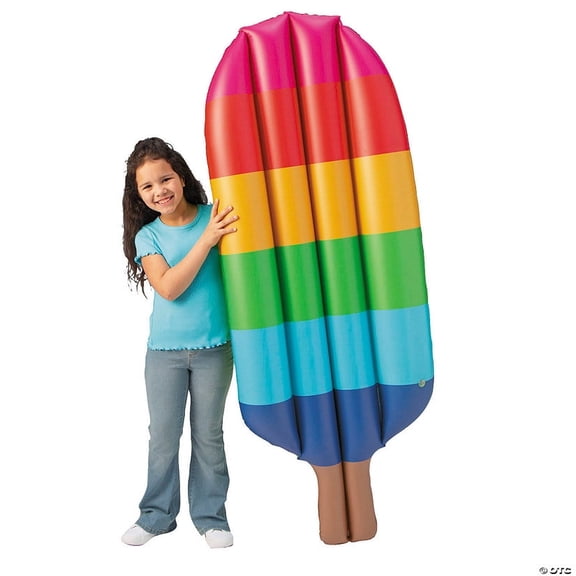 21" x 68" Jumbo Rainbow Inflatable Popsicle Party Water Float
