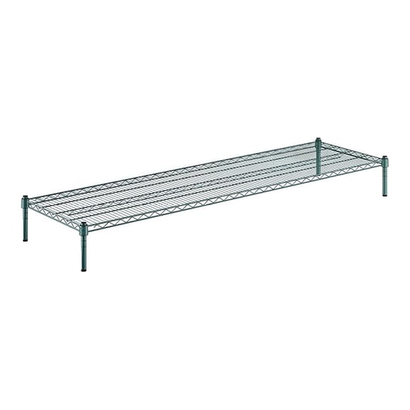 21" x 72" x 8" Green Epoxy Wire Storage Shelf, Dunnage Rack, 1 Tier Small Shelf