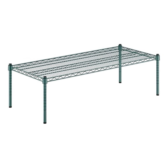 21" x " x 14" Green Epoxy Wire Storage Shelf, Dunnage Rack, 1 Tier Small Shelf