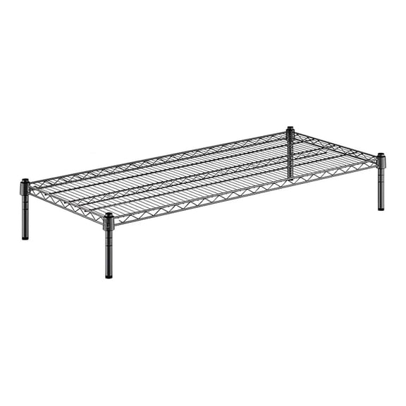 21" x " x 8" Black Epoxy Wire Storage Shelf, Dunnage Rack, 1 Tier Small Shelf