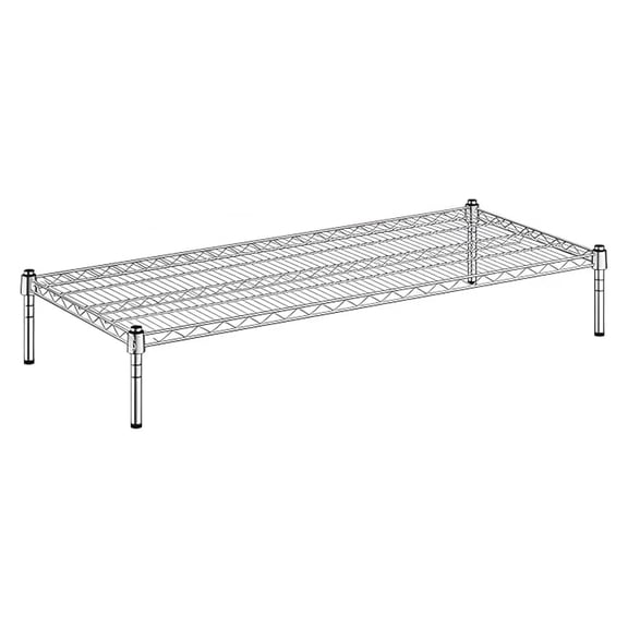 21" x " x 8" Wire Storage Shelf, Dunnage Rack, 1 Tier Small Shelf