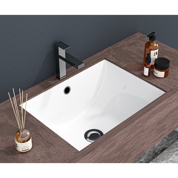 21"x14" Undermount Bathroom Sink | For Office Building Bathrooms | Low Water Absorption | Stain-Resistant Surface
