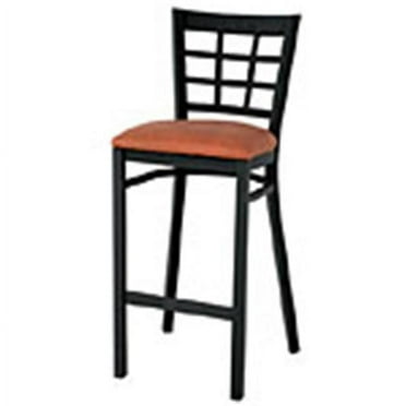 210-24-CHY-Burgundy 24 in. H Lattice Back Counter Stool Cherry Frame - Burgundy - 24 in. H