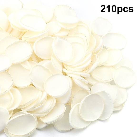 210 Pcs Fabric Rose Petals For Weddings, 3X3.7 Cm Artificial Flowers In 5 Colors For Aisle Table Decor, DIY Party Supplies Red White Pink Purple Cream(Beige)
