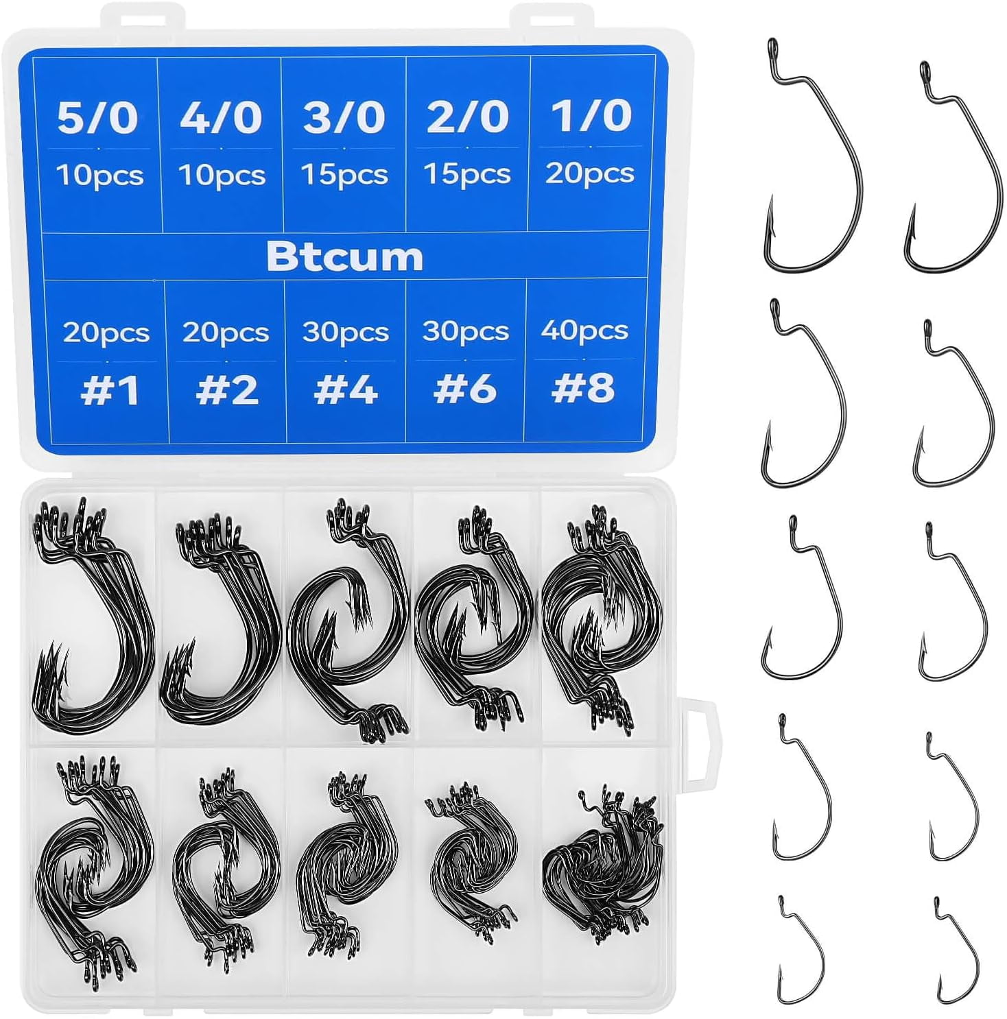 bass fishing hooks size Harmony Flex Keeper Flipping (10 Pack) Fishing Flippin Cover Hooks | Adjustable Flexible Bait Keeper | Epoxy Sealed Eye | HCS unobstructed barb and sharp tip Fishing Hooks: Everything You Need