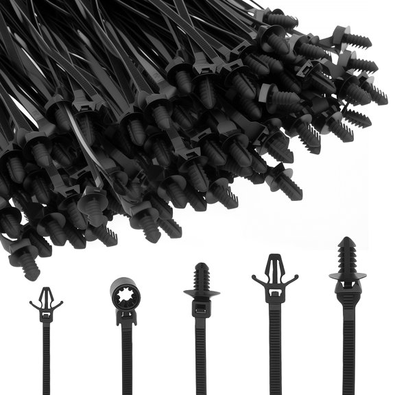 210 Pcs Practical Universal Tie Buckle Self Locking Nylon Cable Tie Fastener Compact Wire Fixing Tool for Home and Garage Use
