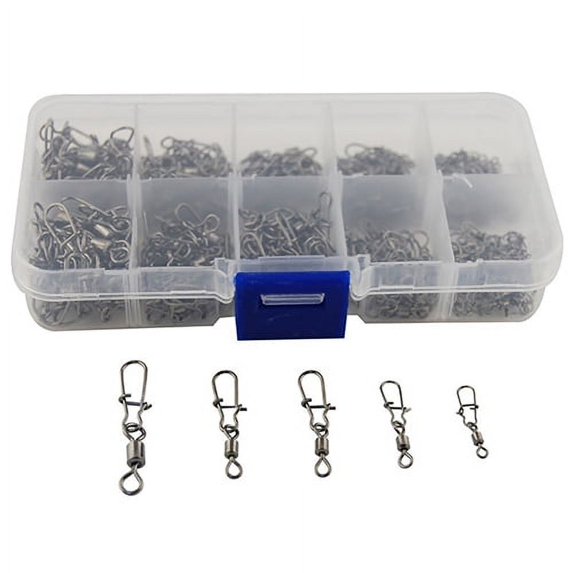 210 Pcs Rolling Swivel Fast-lock Snap Ball Bearing Fishing Connector Swivel Clasp