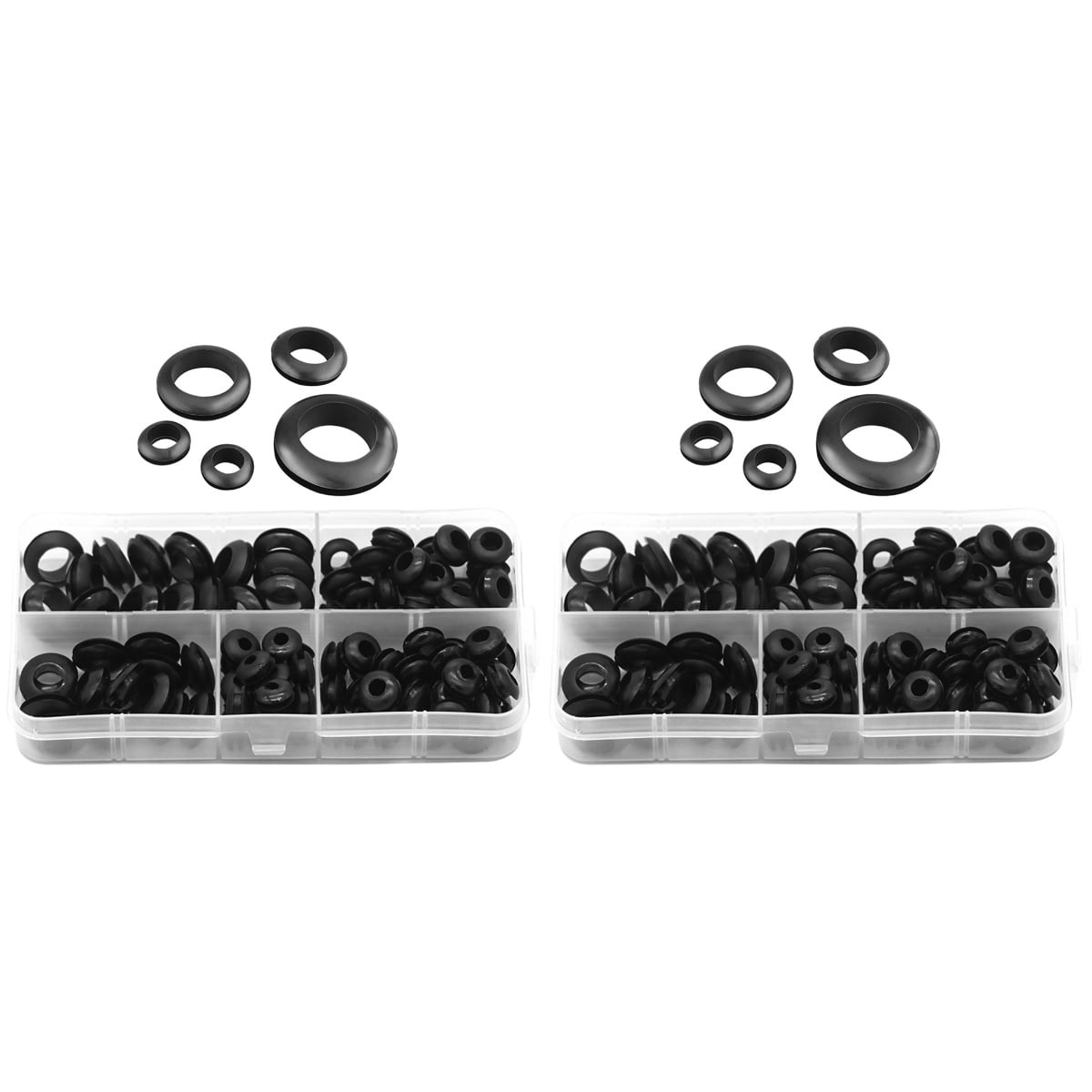 210 Pcs Wire Rubber Grommet Electrical Gasket Piping Kit Ring Grommets