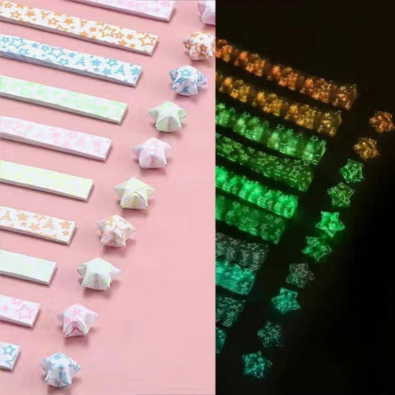 210 Sheets Luminous Paper Strips Origami Stars Paper Lucky Star Decor Folding Paper Craft Paper DIY Arts Crafting Supplies