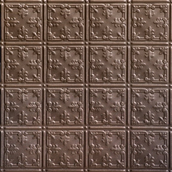 210 - Tin Plated Drop-In Ceiling Tile 12 in x 12 in Sample in Bronze - 1 Piece