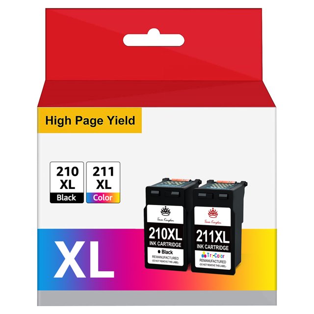 210 XL and 211 XL Ink Cartridges Replacement for Canon Printer Ink 210