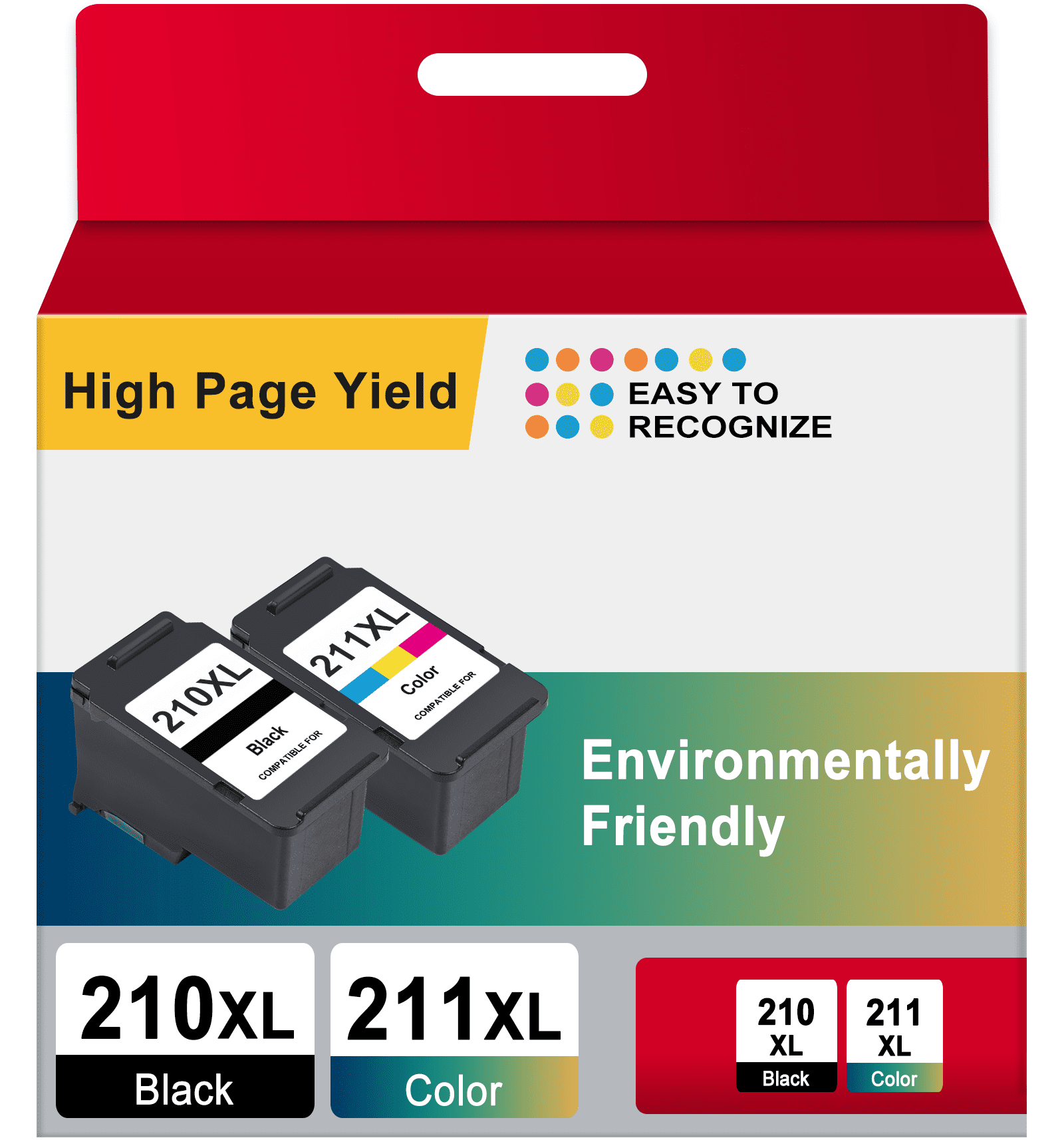 ACTUALCOLOR C, 210XL 211XL Ink Cartridge, Black Tri-Color, High