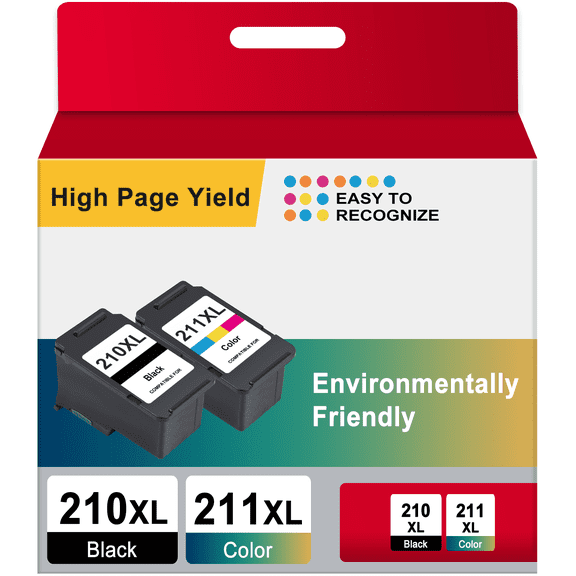 210 and 211 Ink Cartridge Compatible for Canon 210XL 211XL Combo Pack Printer ( Black, Tri-Color)