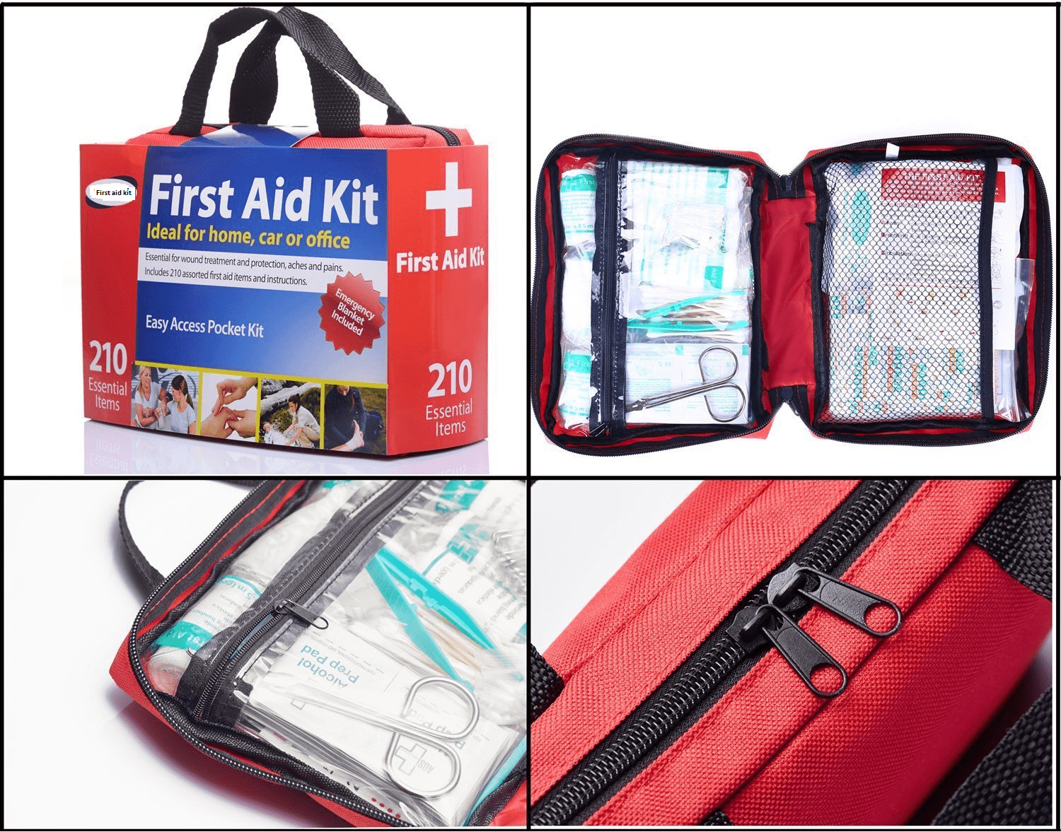DecorRack 84 Piece First Aid Med Kit, Small Travel Size Kit, First Aid  Patch Purse Essentials Bandages for Car, College Dorm, Home, Boat, or  Camping